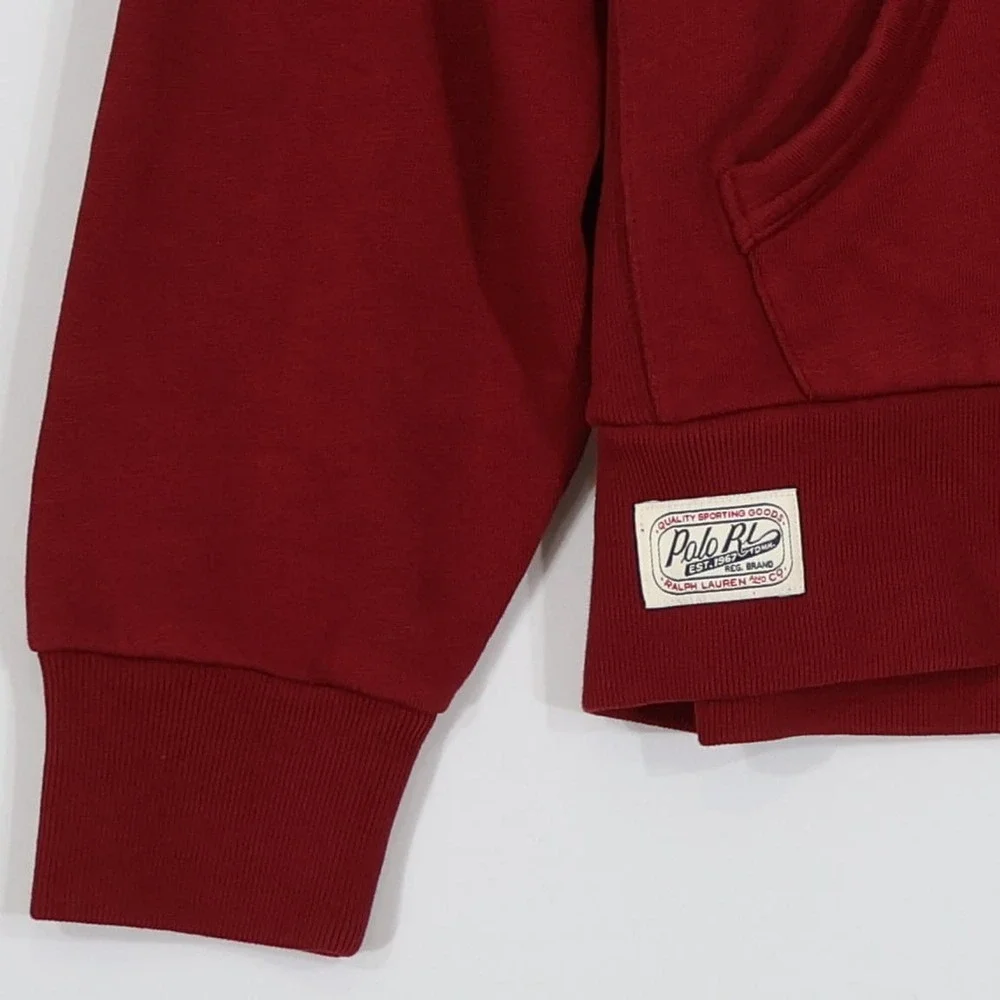 Polo Ralph Lauren Vintage Rowing Hoodie Mens M Burgundy Collegiate Preppy NWT
